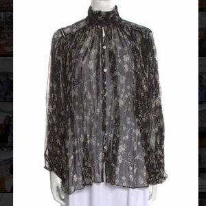 Sakura Zimmerman Silk Floral Print Blouse